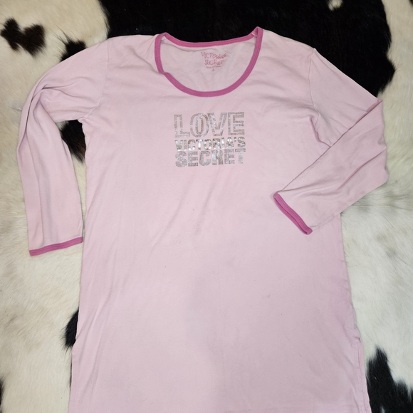 Victoria's Secret Pink Long Sleeve Nightshirt - Picture 1 of 2